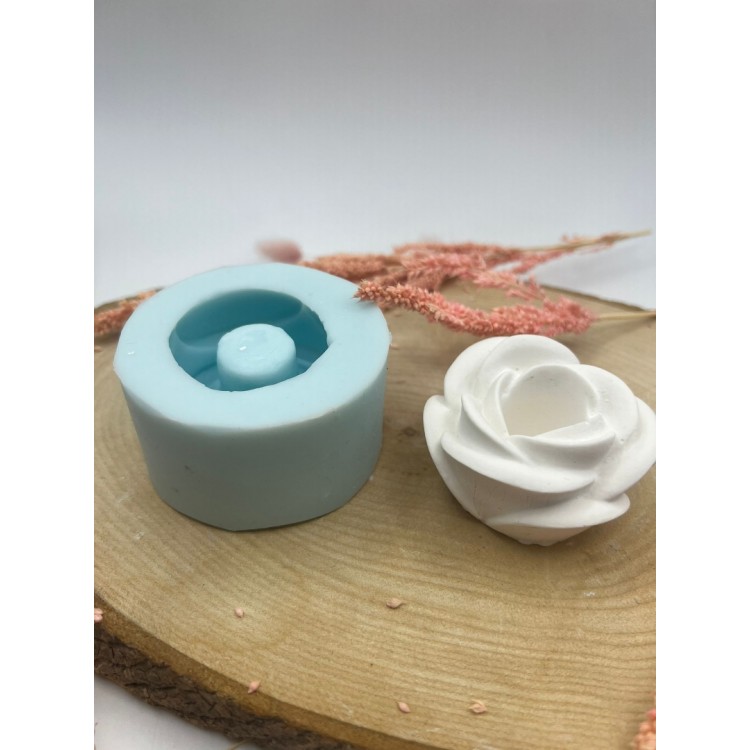 Zarif Gül Mumluk Silikon Kalıp