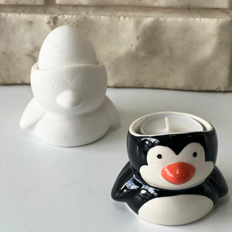 Penguin Egg Holder/Candle Holder Silicone Mold - 813