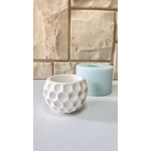 Daire Motifli Yuvarlak Saksı Silikon Kalıp