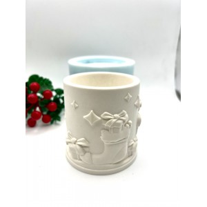 Hediye Paketli Saksı / Kalemlik Silikon Kalıp