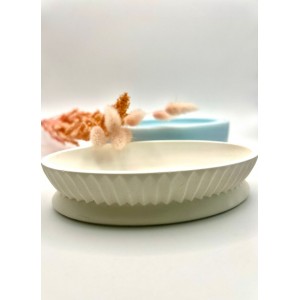  Çizgili Oval Kase Silikon Kalıp