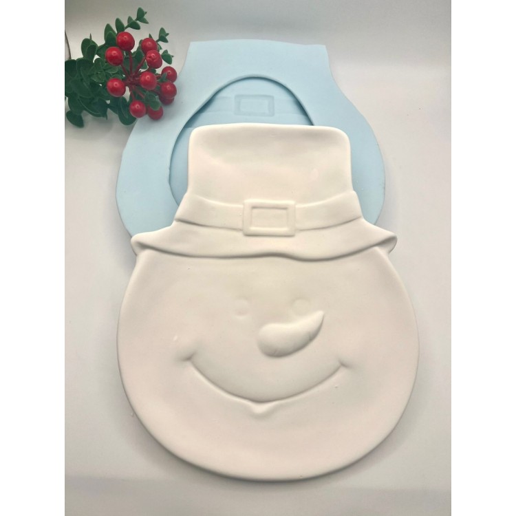 Snowman Plate Silicone Mold