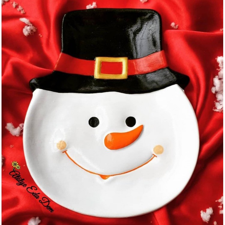  Snowman Plate Silicone Mold