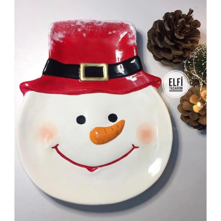  Snowman Plate Silicone Mold