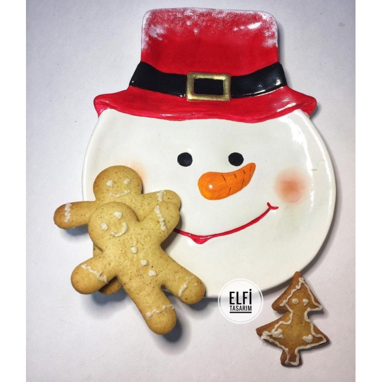  Snowman Plate Silicone Mold