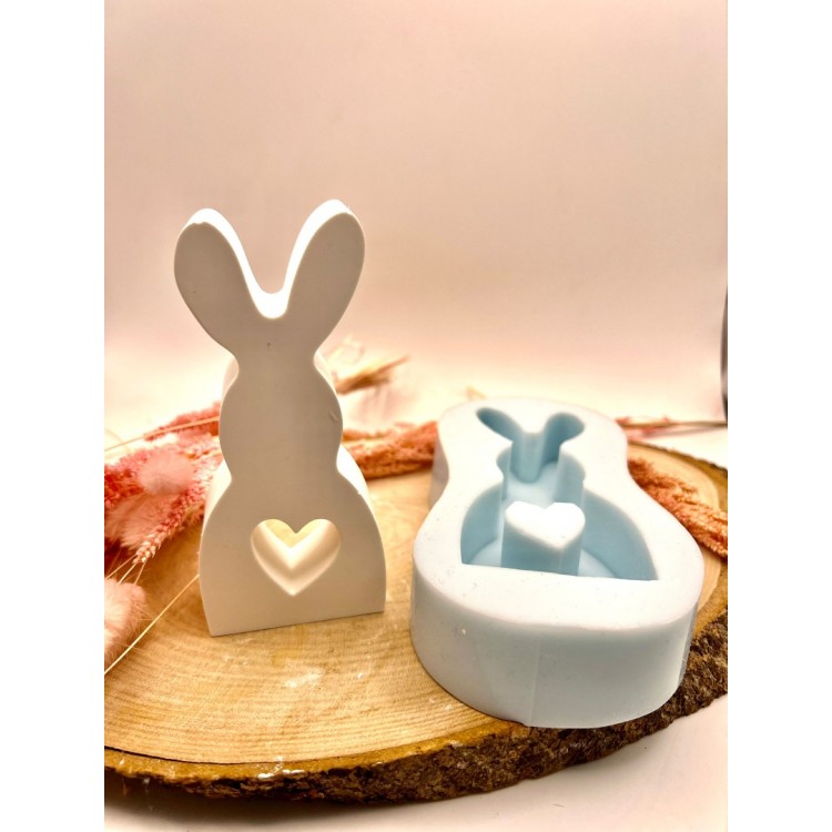 Big Rabbit Silicone Mold with Heart Big Rabbit Silicone Mold with Heart