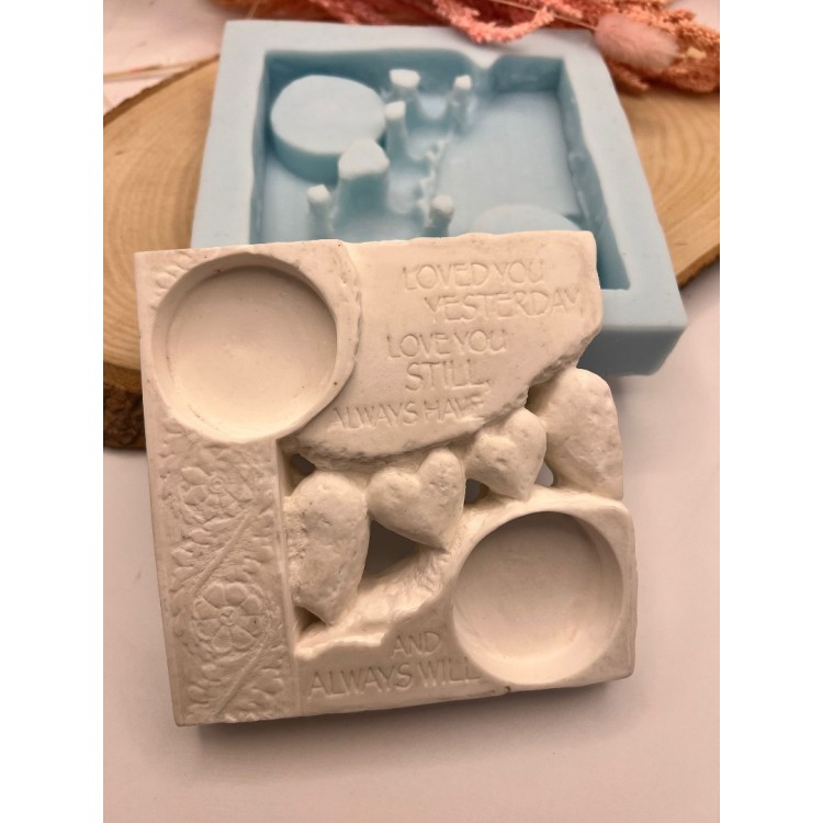 Sevgililer Günü İkili Tealight Silikon Kalıp