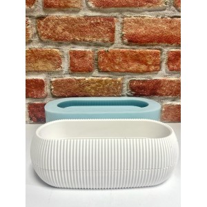 Çizgili Çiçeklik Saksı Silikon Kalıp