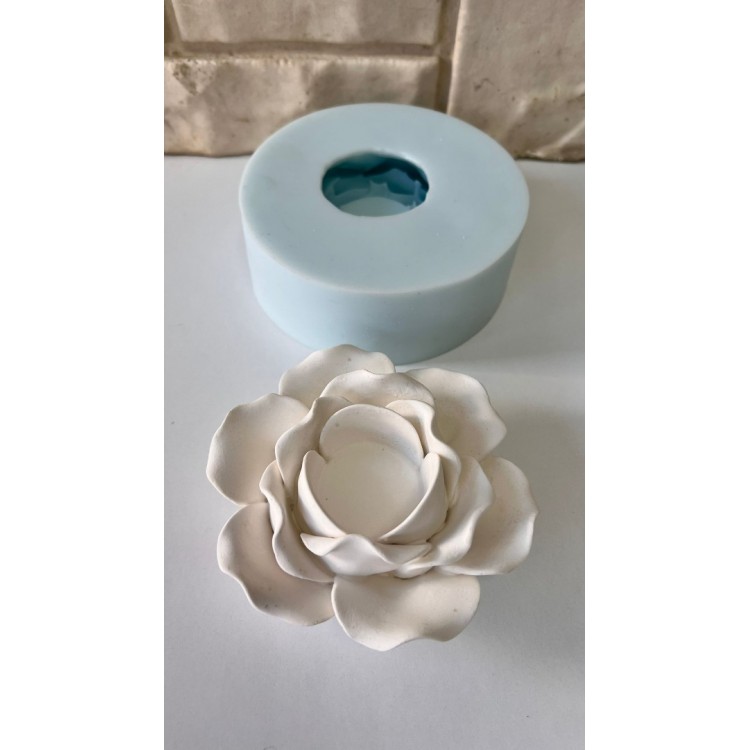 Gül Tealight Mumluk Silikon Kalıp