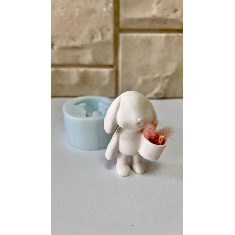 Cute Bucket Rabbit Silicone Mold