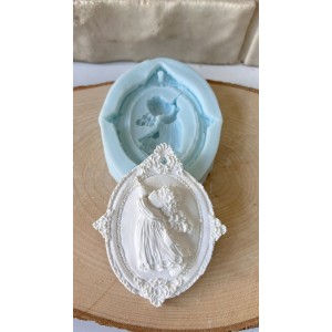 Angel Playing the Flute Frame Silicone Mold Angel Playing the Flute Frame Silicone Mold