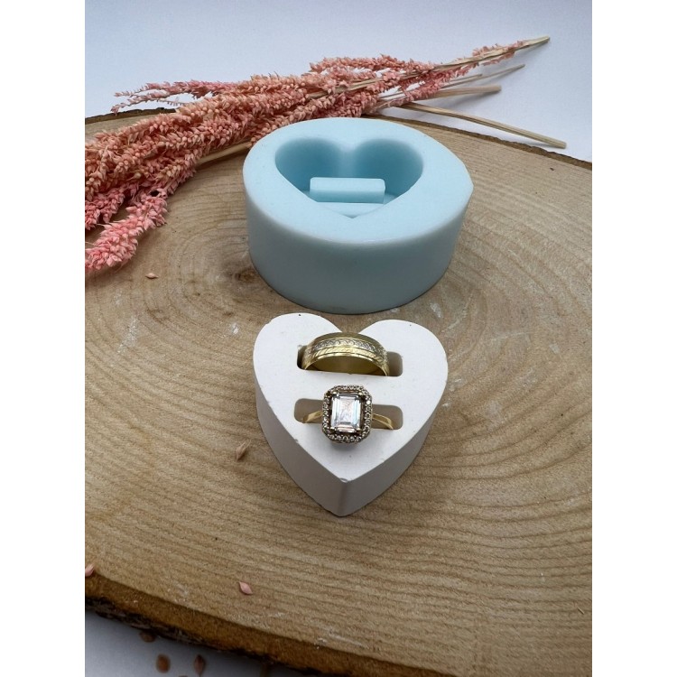 Double Heart Ring Stand Silicone Mold